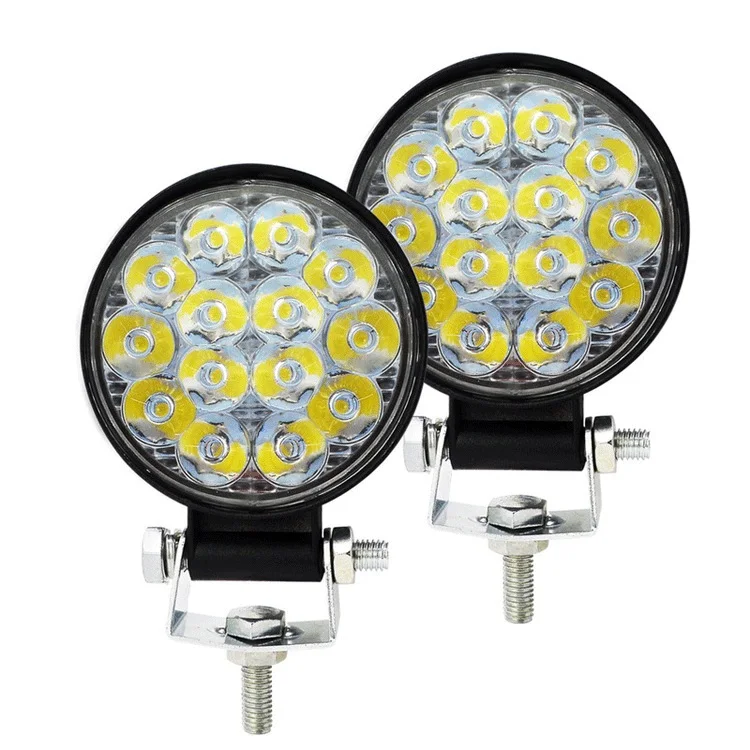 DC12-24V 4 Inch Round 42W Off Road Car LED Work Light Waterproof IP68 Vehicle Spotlight DRL Fog Lamp KD019