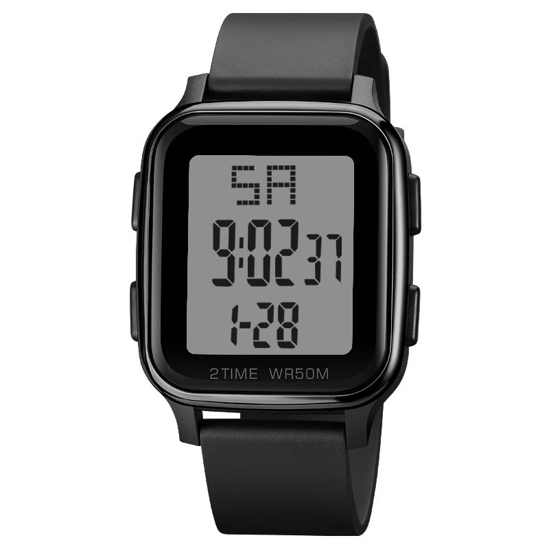 Big face digital led watch, diving black digital stop watch, black  color digital running watch for boy