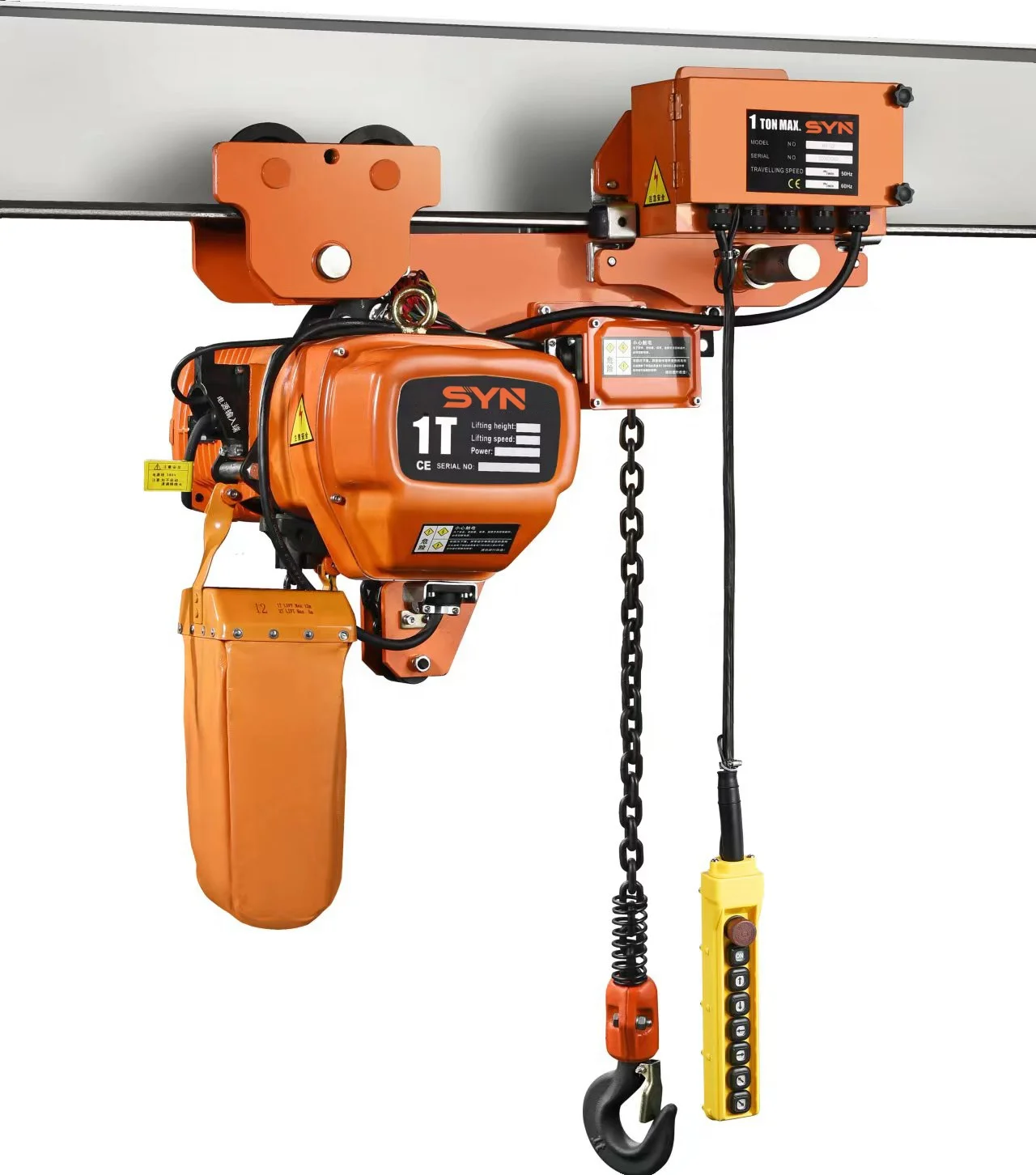 1t single chain  electric hoist  hook chain HHBB Low clearanceloop chain electric hoist