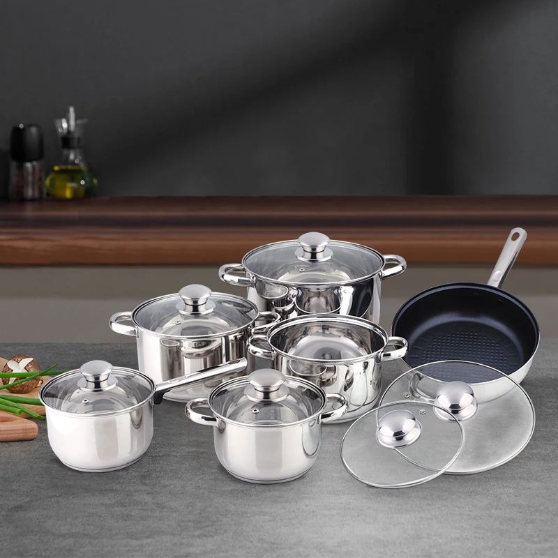 Non Stick Pan Set Cookware Set Cooking Detachable Stainless Steel Super Capsule Bottom Cookware Set With Removable Handles