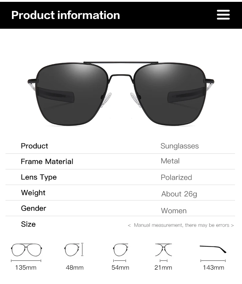 8111 Design men AO sunglasses retro polarized hd driving custom logo glasses man metal UV400 sun glasses