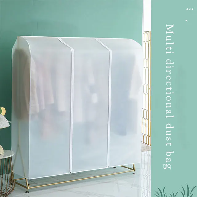 Wholesale Clear Foldable Clothes Cover Coat Suit Hanging Closet Storage Bag For Garment With Zipper