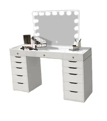 salon lighted makeup vanity make up dressing table with lighted mirror