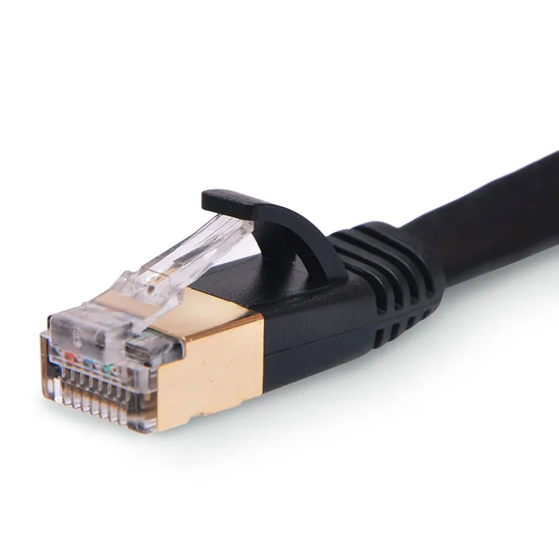 cat6a cat7 sstp flat patch cord 8 core cable ethernet with RJ45 connector