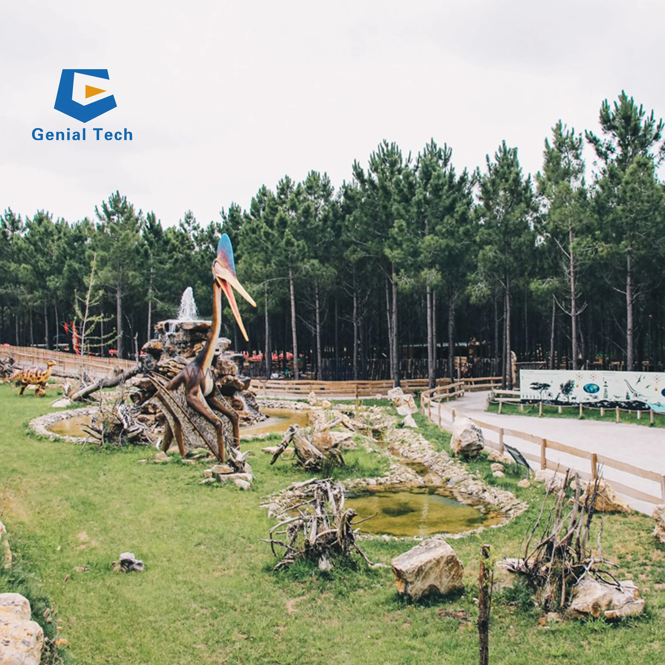 JN-Z24 Carnivorous Spinosaurus Dinosaur Big and Tall Metal and Resin Indoor Dinosaur for Shopping Mall and Airport