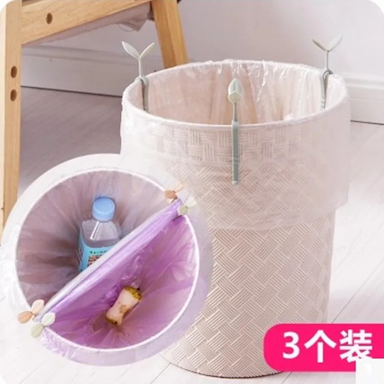 Trash bin side holder trash bag clip buckle ring anti-fall kitchen lovely anti-slip clip