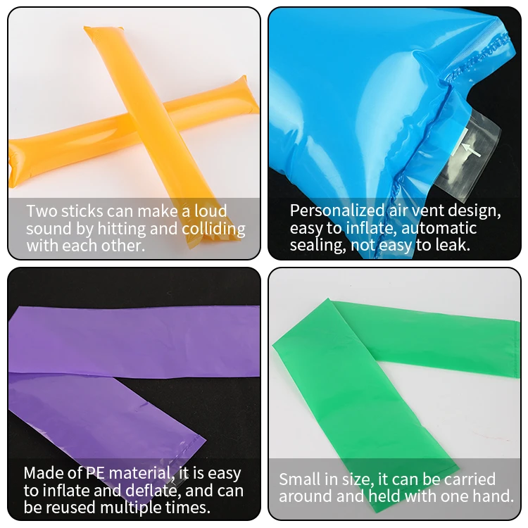 Wholesale LED Thunder Bangbang Stick Glow Party Wedding Inflatable Cheering Sticks for Concert