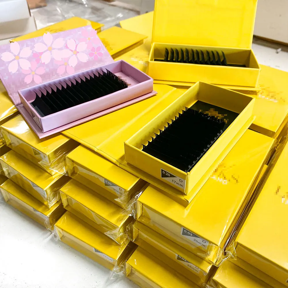 Korean Pbt 25mm Custom Private Label Mink Individual Lashes Las Supplies Lash Trays Volume Classic Cashmere Eyelash Extension