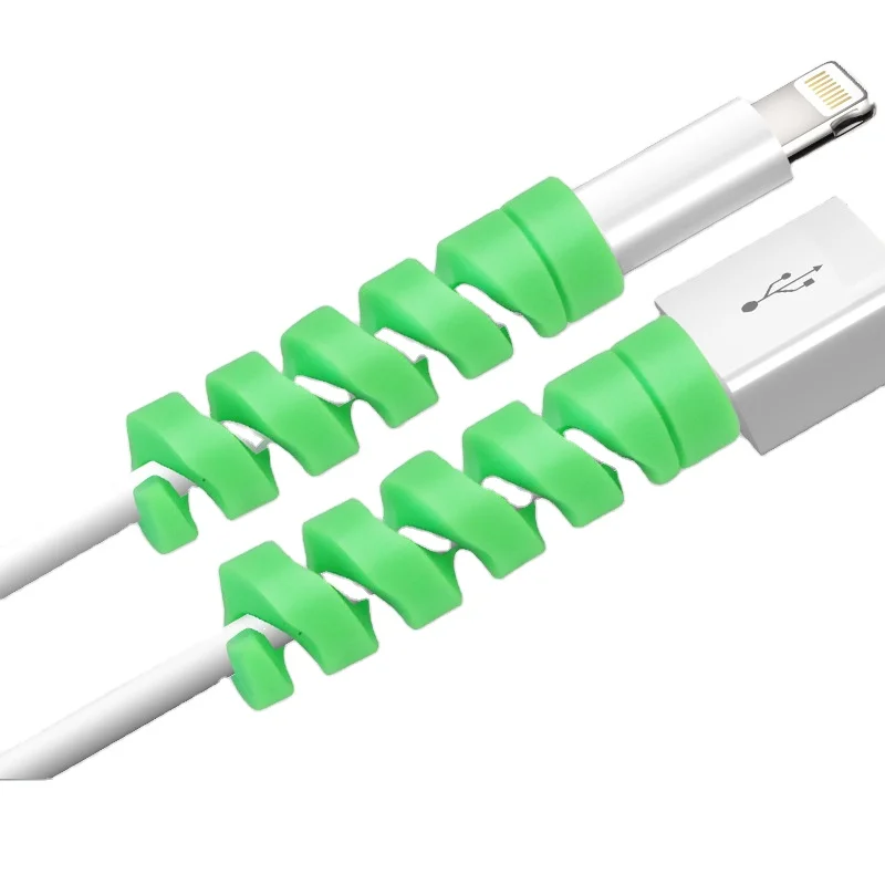 Dropshipping Spiral Data Cable Protective Silicone Cover Anti Fracture Sleeve Usb Cable Protector for Iphone Charger Cable