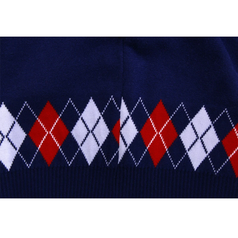 
ODM OEM Customized Kids School Uniform Knit Sleeveless V Neck Vintage Argyle Sweater Vest From China Factory 