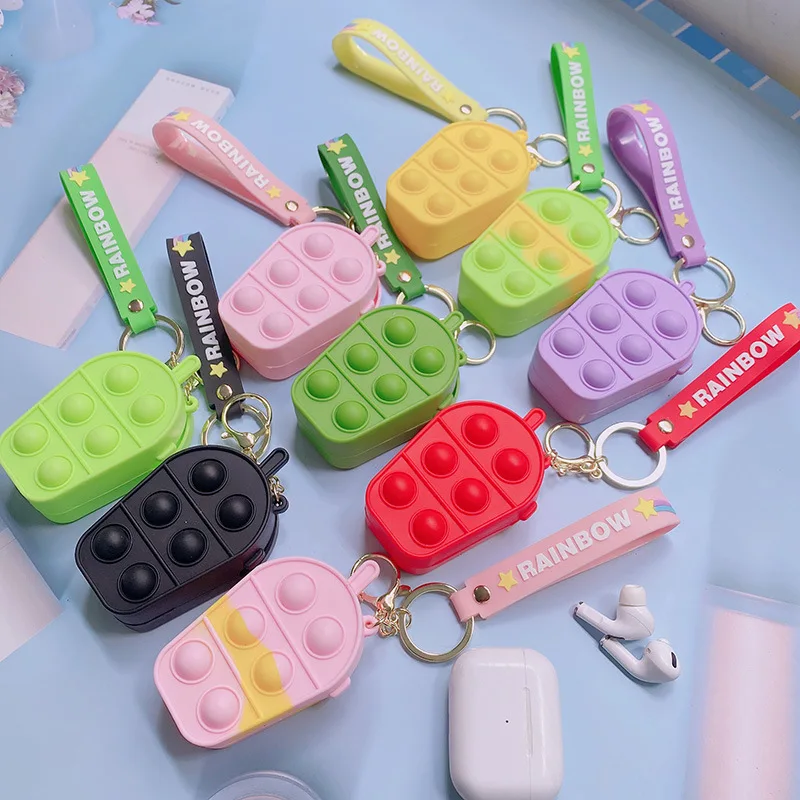 Hot Sale Silicone Cup Shaped Pop Push Bubble Coin Card Wallet Bag Push Bubble  Fidget Purse Bag