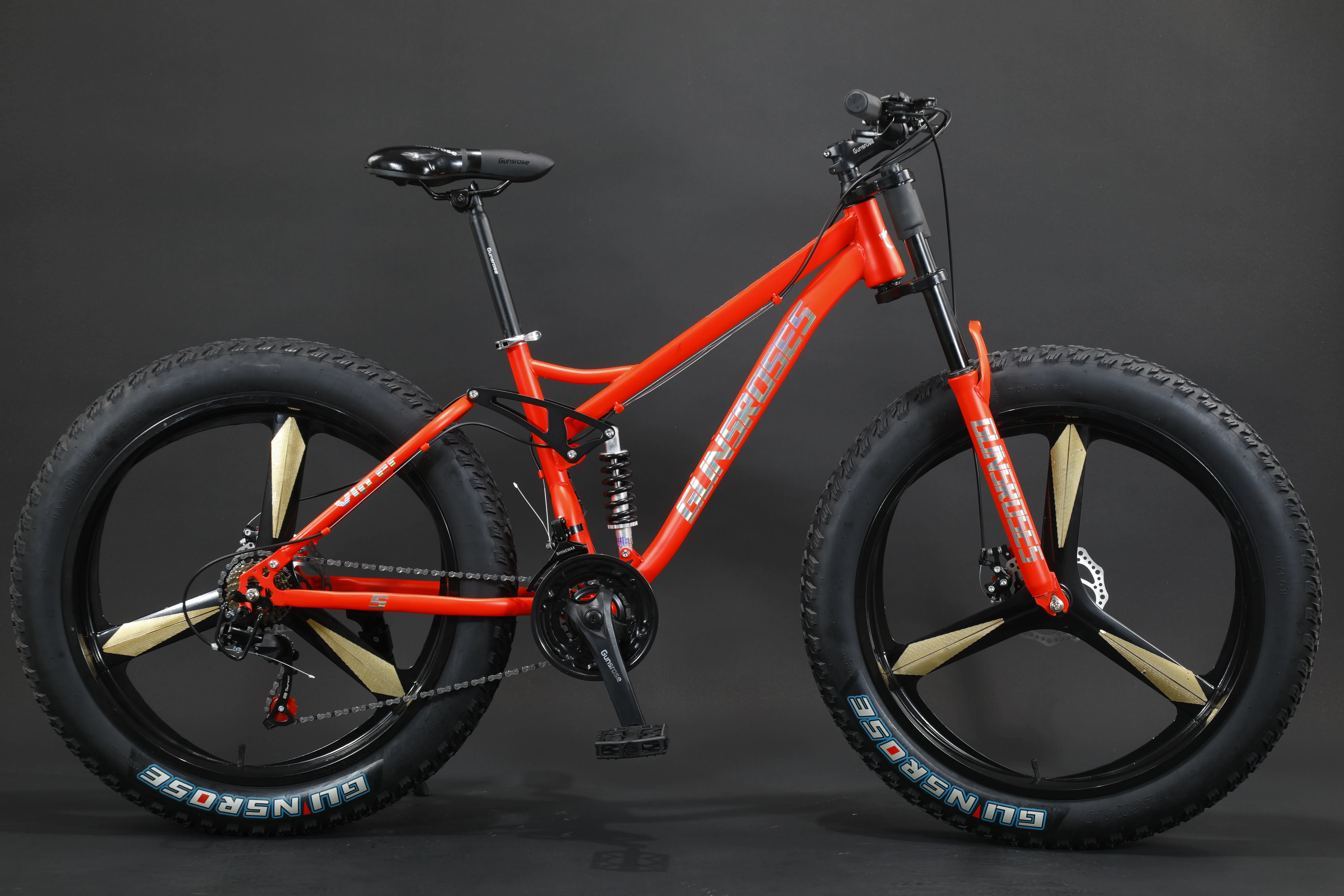 True Fashion 26*4.0 Mountain Cycle Popular Fat Tire Snow Bicycle with Steel Fork Disc Brake & Ordinary Pedal Beach Fat Bike