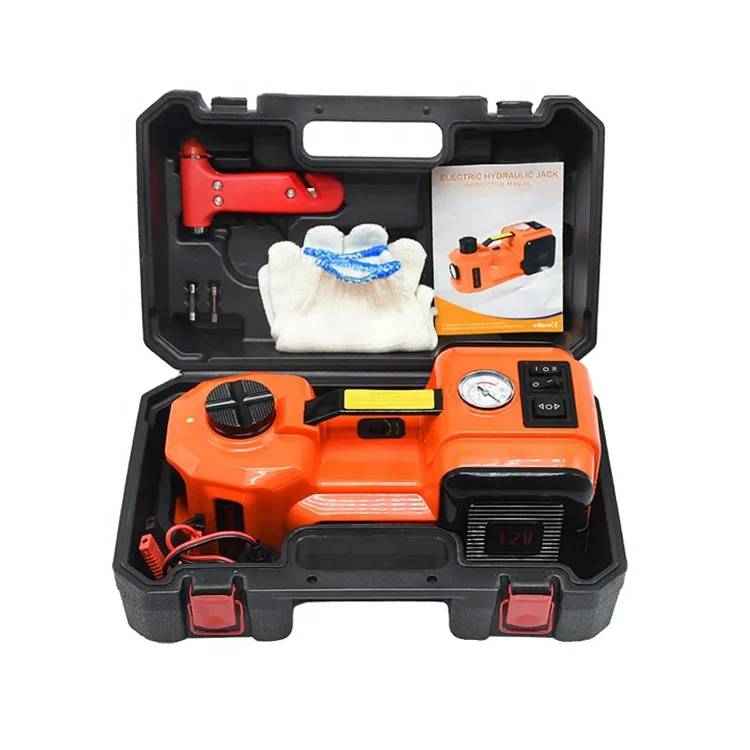 Emergency 12V 5Ton 4-in-1 Electric Car Jacks Combo Multi-purpose Tire Repair Tool Portable Hydraulic Tyre Light Impact Wrench