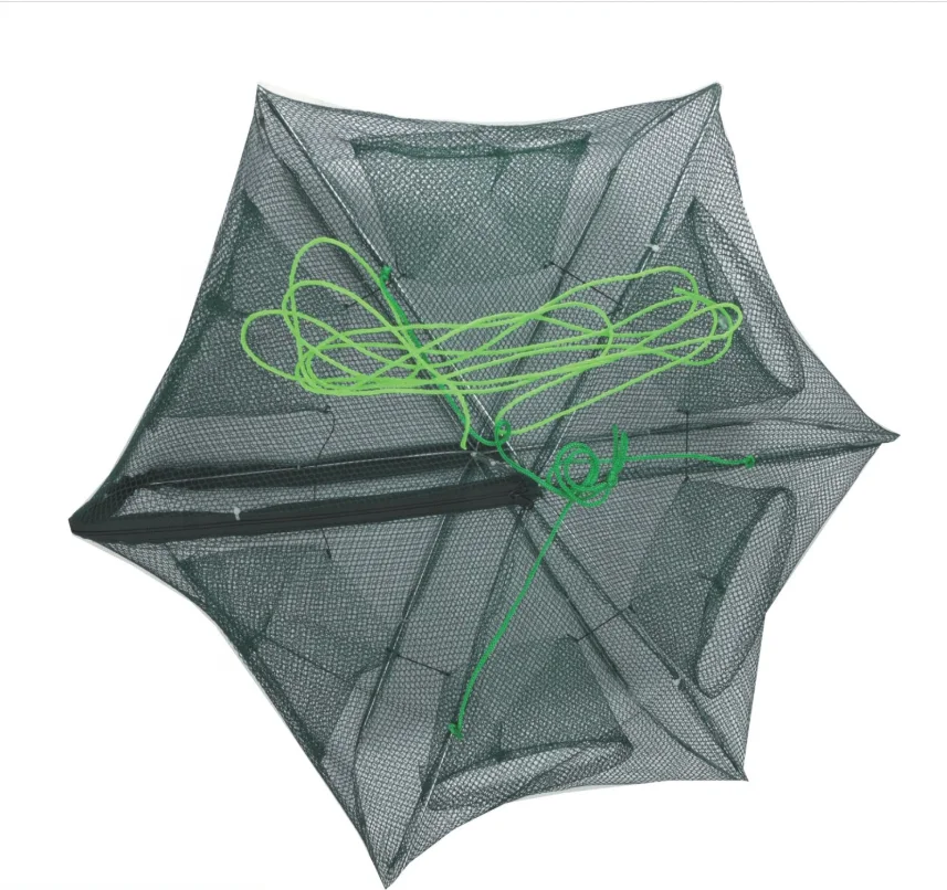 Automatic Portable Folded Fishing Net Fish Shrimp Minnow Crayfish Crab Baits Cast Mesh Trap