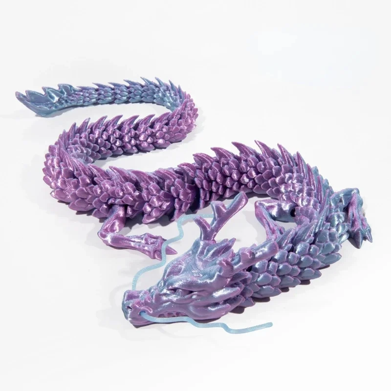 Factory Direct Sale 3D Printed Crystal Dragon Flexible Articulated Fidget Toy