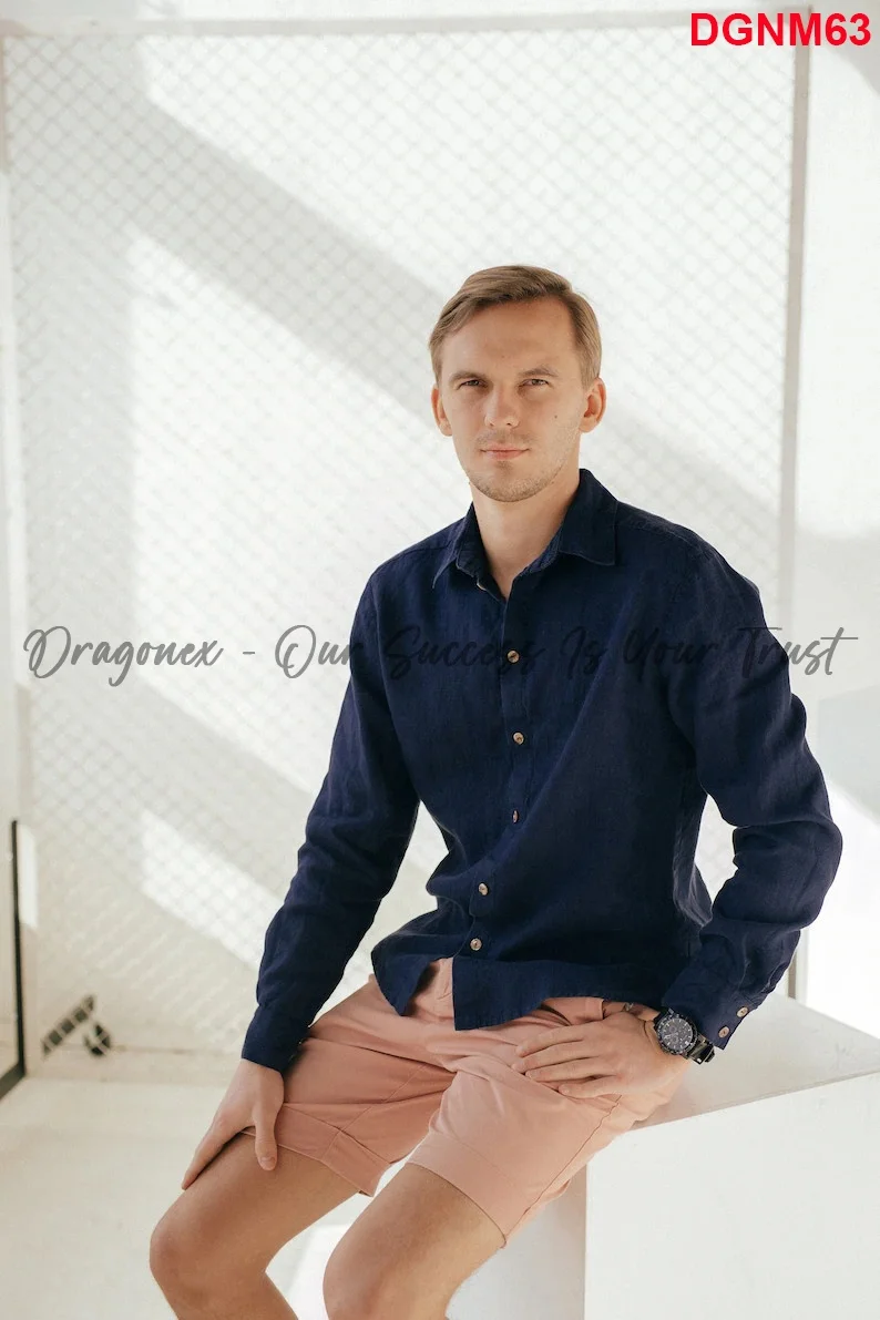 OEM Mens  Shirt Custom Print Embroidery Logo Plus Size 100% Cotton Long Sleeve Flannel Shirt For Men