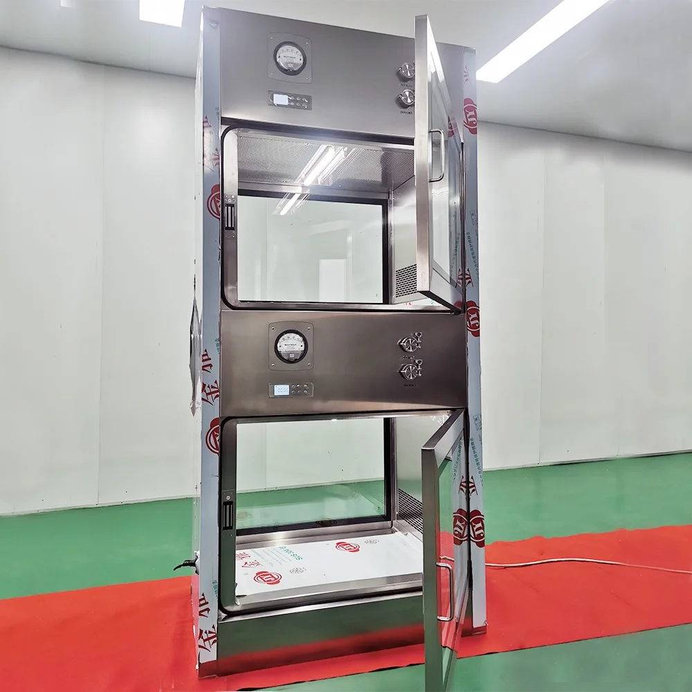 clean room equipment class 100 transfer window hatches interlocked passbox dynamic pass box uv lamp transfer box for cleanrooms