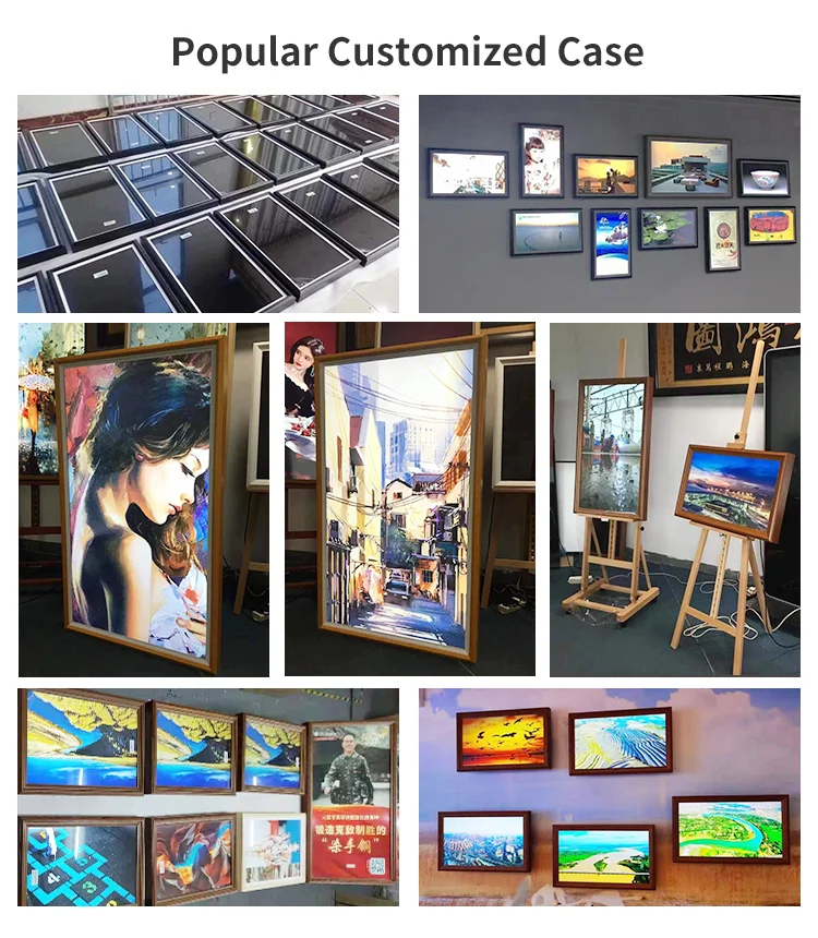 32 inch 43inch Intelligent Museum Smart Photo Frame Display Artistic Design Wooden Lcd Screen For Digital Art Painting Machine