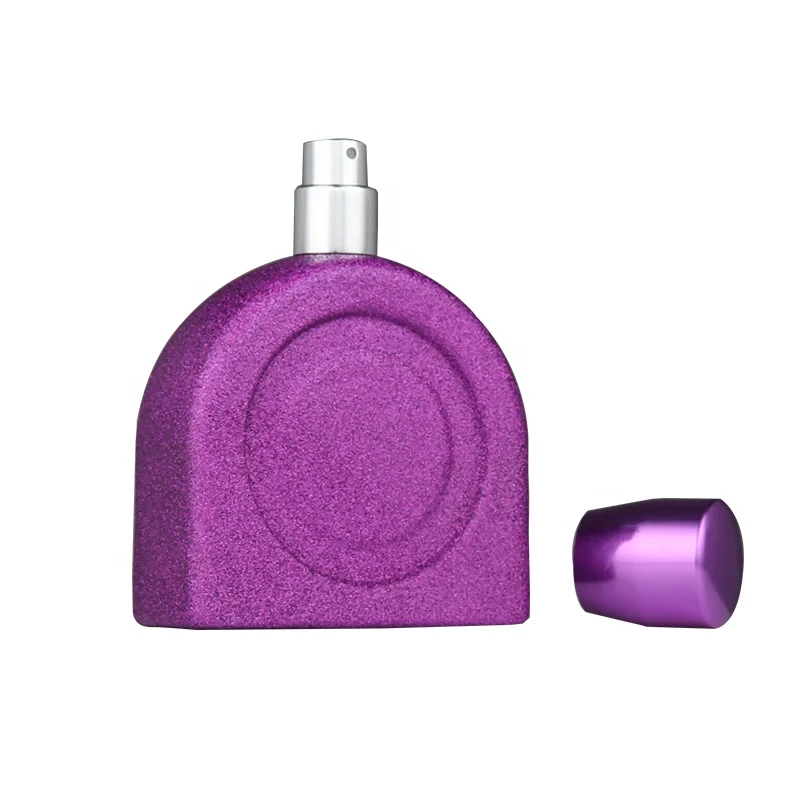 Printing On Perfume Bottles Decorative Oil 30ml 50ml 80ml 100ml Custom Glitter Coating Glass Spray Empty Luxury Perfume Bottle