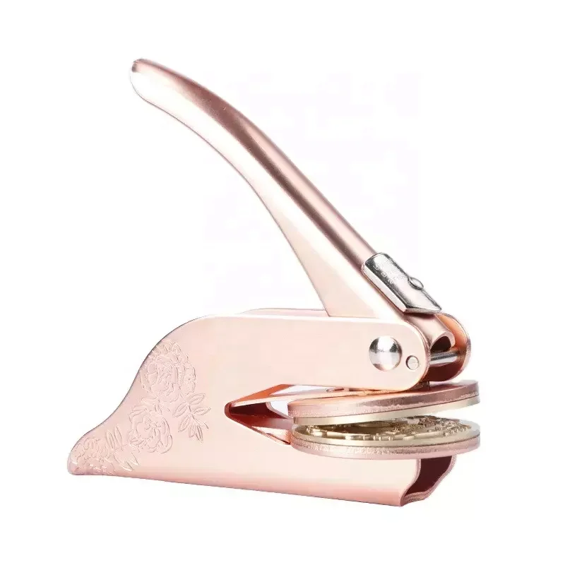 Embossed Sticker Paper Certificate Seal Personal Logo Metal Handle Embosser Office Custom Embossing dry Seal