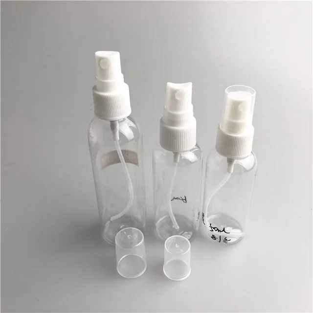50ml 60ml 80ml Plastic spray bottle hand sanitizer bottle spray empty pet plastic bottle alcohol disfectant sprayer