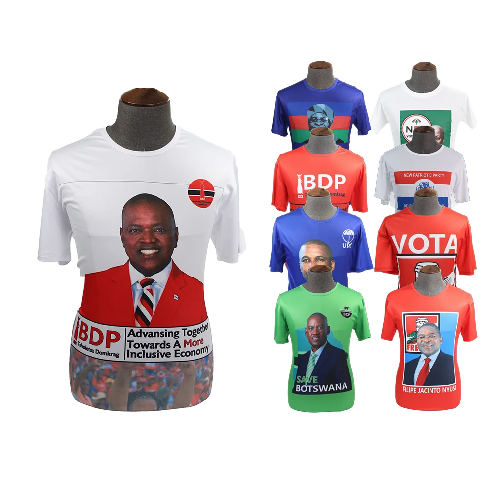 Huiyi High reliability heat transfer election t shirt supplier 2024 hot sale Full Print election campaign t shirt