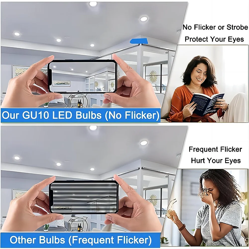 Gu10 Bulbs 60 Smd2835 Led Spot Light 6w Glass Wide Voltage 90-265v Ac Modern 75 Led Spotlights Aluminum Alloy 80 Home Office 530