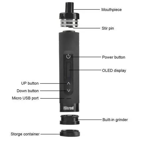  2019 Yocan iShred 2600mah испаритель для сухой травы глубокая чаша керамический