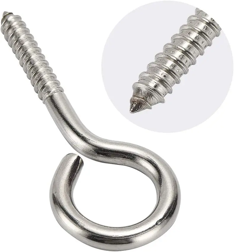 SS304 Screw Eye Hooks Self Tapping Screw Wholesale Best Price OEM ODM Stainless Eye Hole Screws