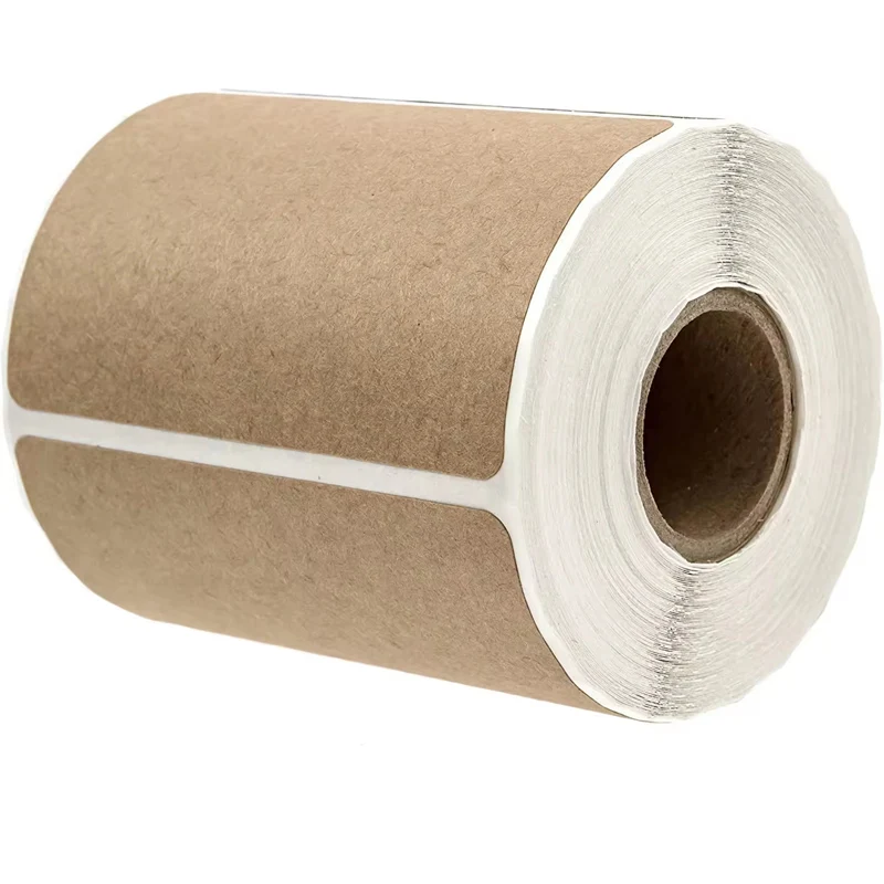 500 Piece Round Stickers Price Tags Roll Customized 2x2 Inch Brown Stickers Self Adhesive Kraft Paper Labels for Small Business