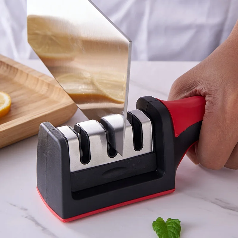 Knife Sharpener Multi-Functional Three-Stage Whetstone Household Fast Sharpening Scissors Knife Sharpener Tools