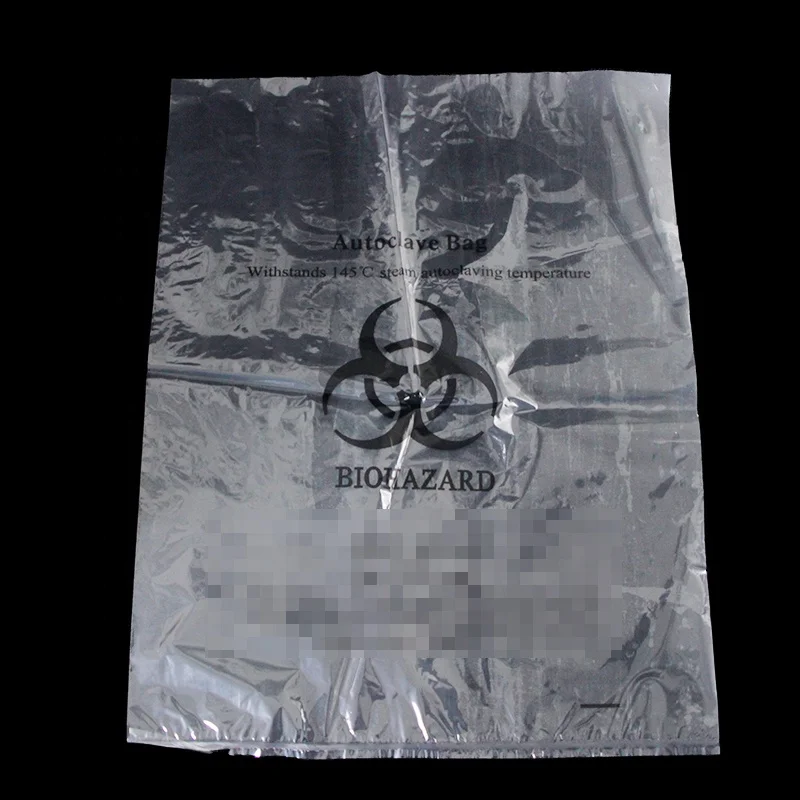 Disposable plastic biohazard waste bags yellow red gravure logo printing sharps container biohazard bag