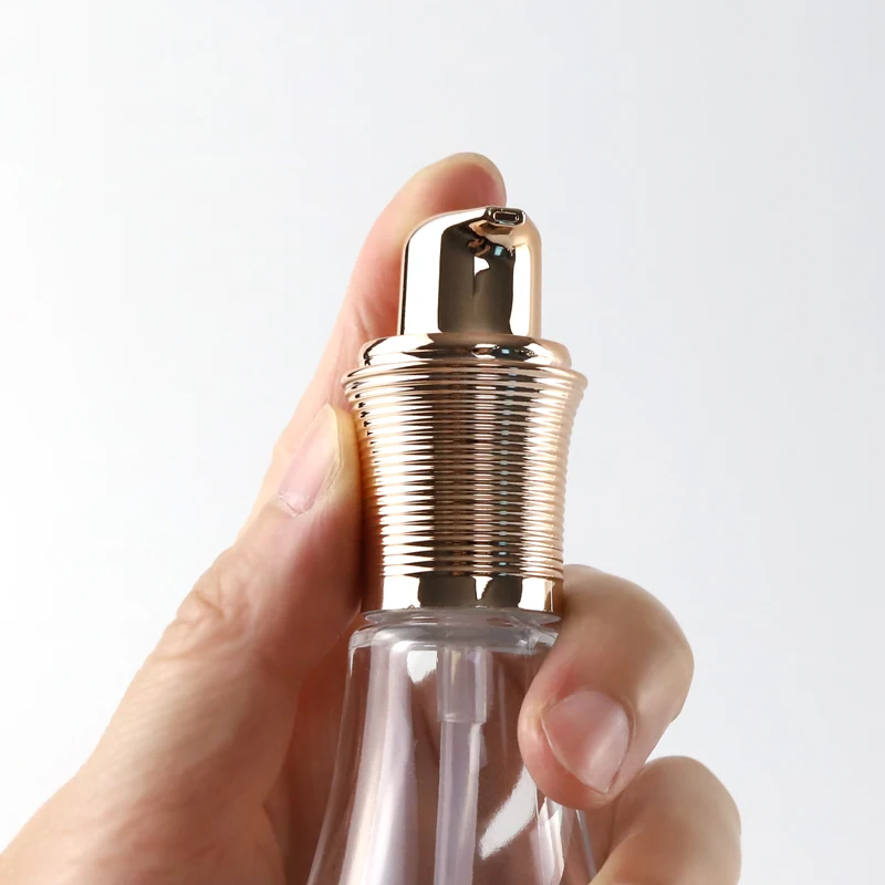 Idealpak Custom High End Gold Luxury Cosmetics Container Glass Bottle Set Glass Bottles Manufacturers with Logo