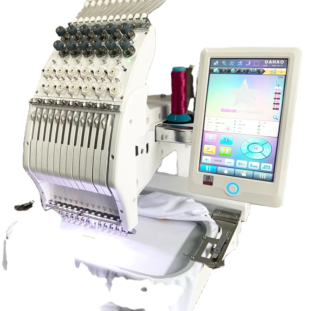 Industrial automatic mini one head small t shirt 200*300mm embroidering machine