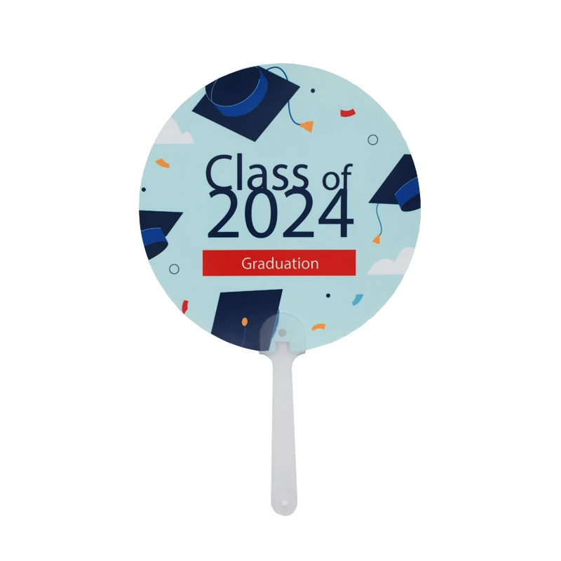 Best selling Qualisub PET Plastic hand Fan Blank Sublimation Hand fan Portable hand fan blanks Double sided DIY print