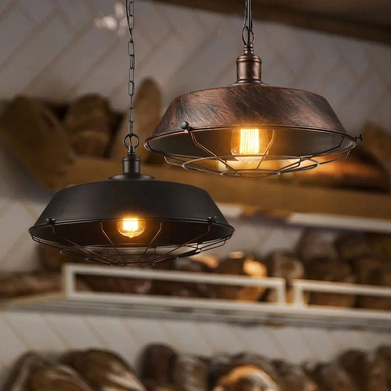 Retro Restaurant Chandelier Single Head Bar Counter Dining Room Bedroom Vintage Pendant Light Wholesale Loft Hanging Light