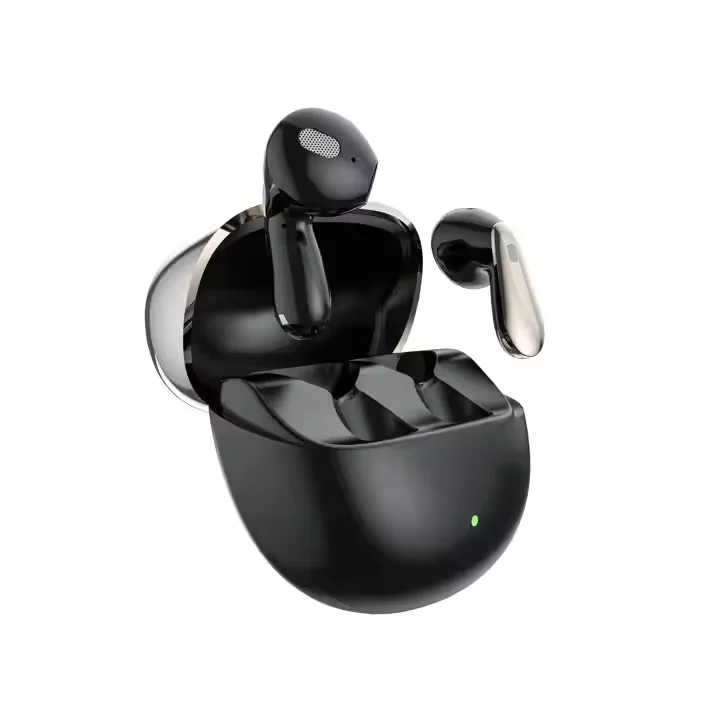 2024 New True Wireless Bluetooth Headset Half-In-Ear Sports Design 6 Microphone Active Noise Cancellation LED Adaptive Noise