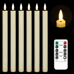 Battery Plastic 3D Flame Electric LED Warm Light Flickering Flameless Window Taper Candles with Remote Timer for Wedding Dinner
