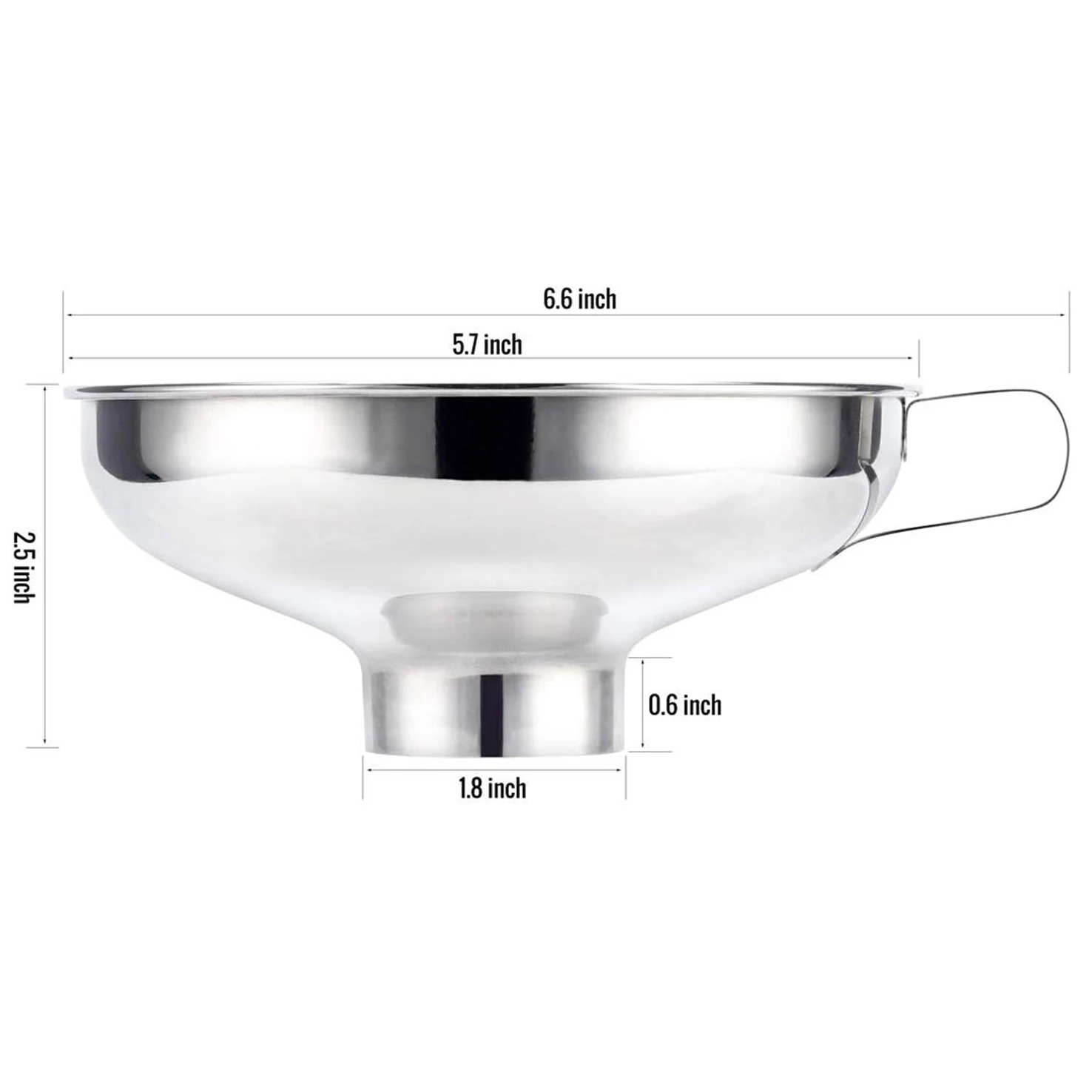E-PIN Canning funnel Stainless Steel Funnel with Handle for Kitchen Wide Mouth Funnel for Canning