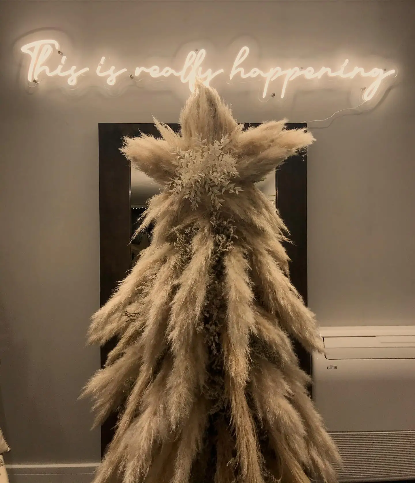 B0484 indoor home decor natural pampas christmas trees fake pampas artificial large pampas grass tree for Christmas tree