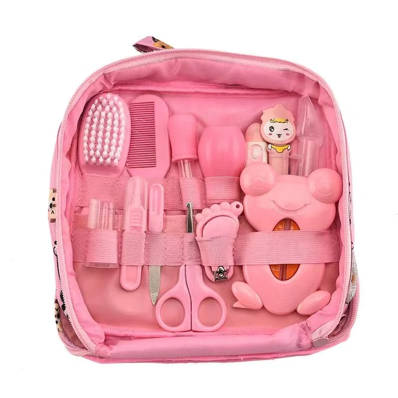 Wholesale price Newborn nail clippers baby safety scissors set 13pcs nasal aspirator tool manicure set baby care manicure set