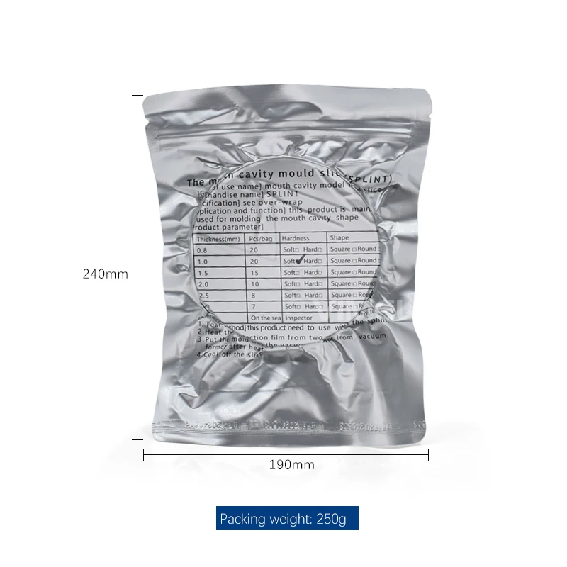Multipurpose Dental Vacuum Forming Plastic Sheets Material  For Orthodontic Dental Slice Splint Vacuum Forming Hard/soft