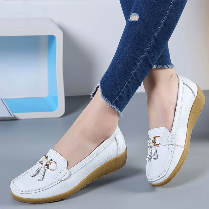 Women Flats Ballet Shoes Leather Breathable Boat Shape Ballerina Ladies Casual Dropshipping china to usa canada uk france