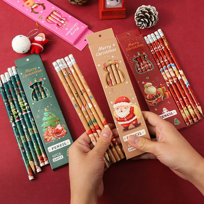 Wooden Hb Pencil With Eraser 6pcs Pack Nataraj Hb Pencil Original Christmas Gifts Pencils For Children