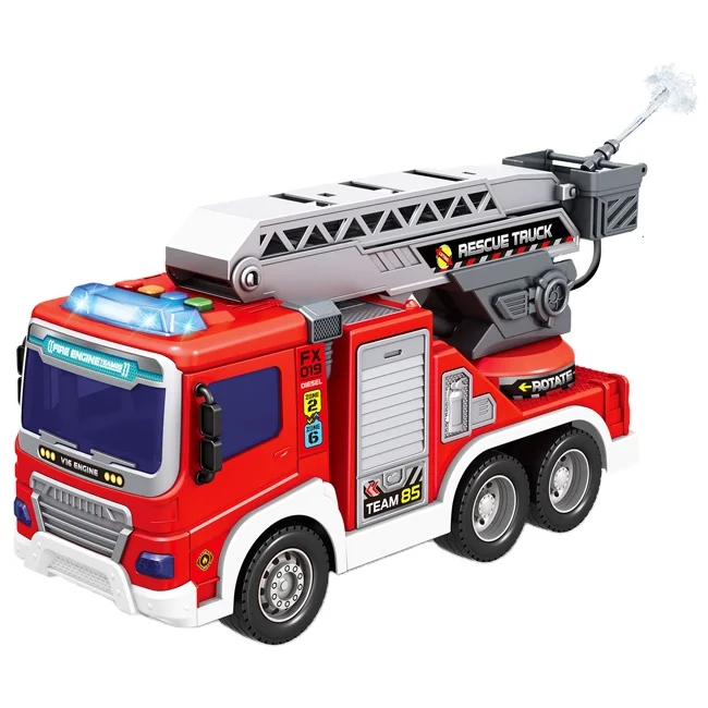 SY Inertial Fire Engine 1/16 Fire Engine Truck Friction Car Toy Water Spray Fire Truck Toy Car