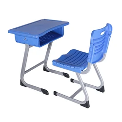 Factory Wholesale Stackable Student Blue Table Studying Desk Chair For Students