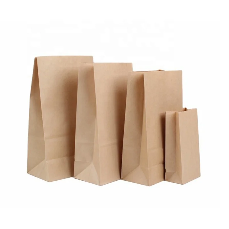 Recycled food grade brown paper bags,kraft paper bag for food takeaway,food paper bags