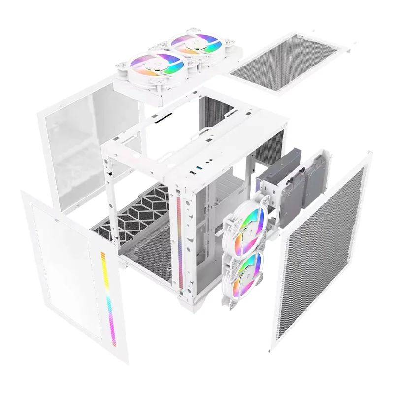 Side Tempered Glass ITX/M-ATX Pc Case Gaming Cabinet Computer Cpu Server Chassis