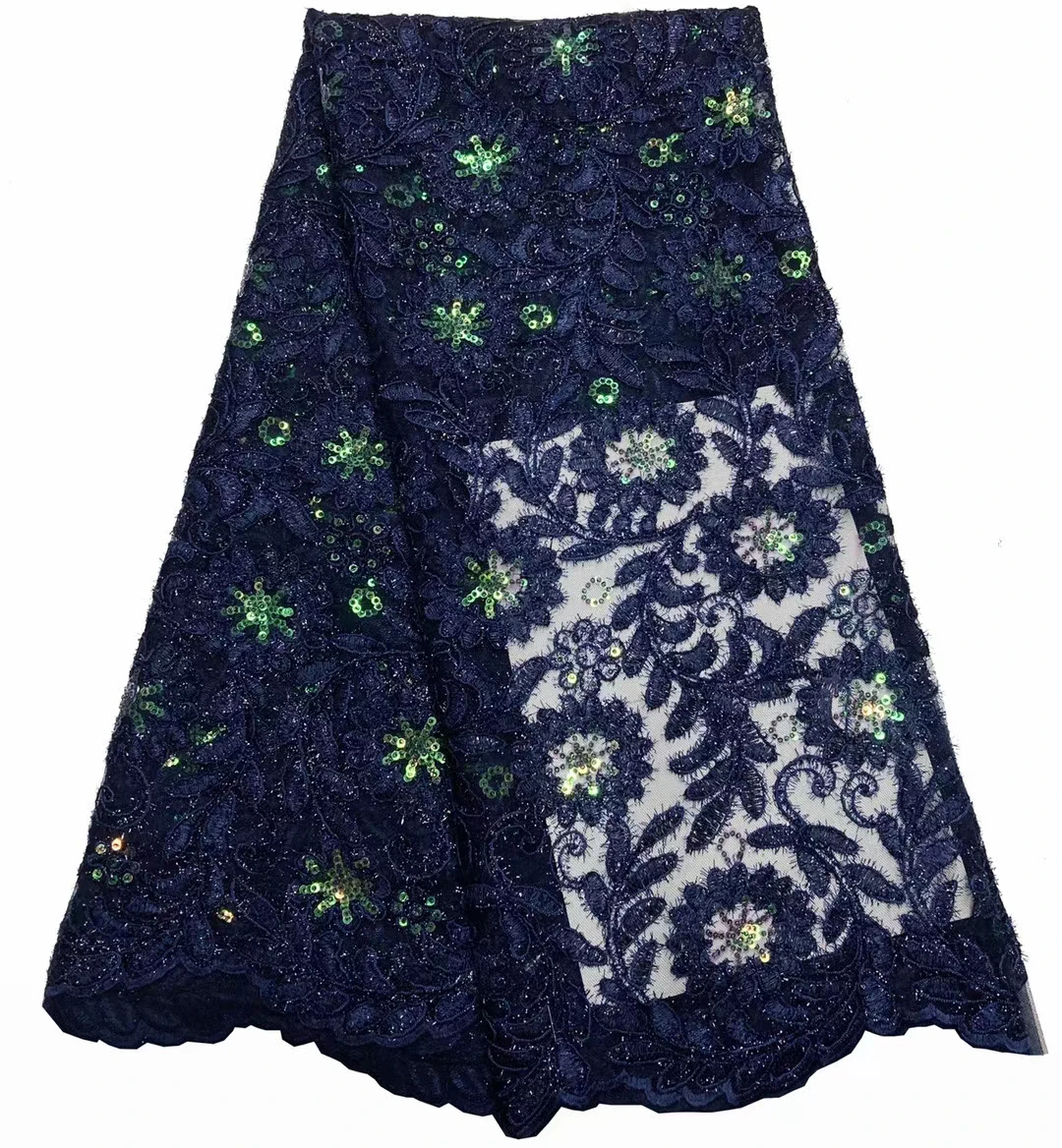 
New Designer 2021 Custom Patches Flower Lace Sequins Tulle African Embroidered Mesh Fabrics For Women Clothing UNDERWEAR 