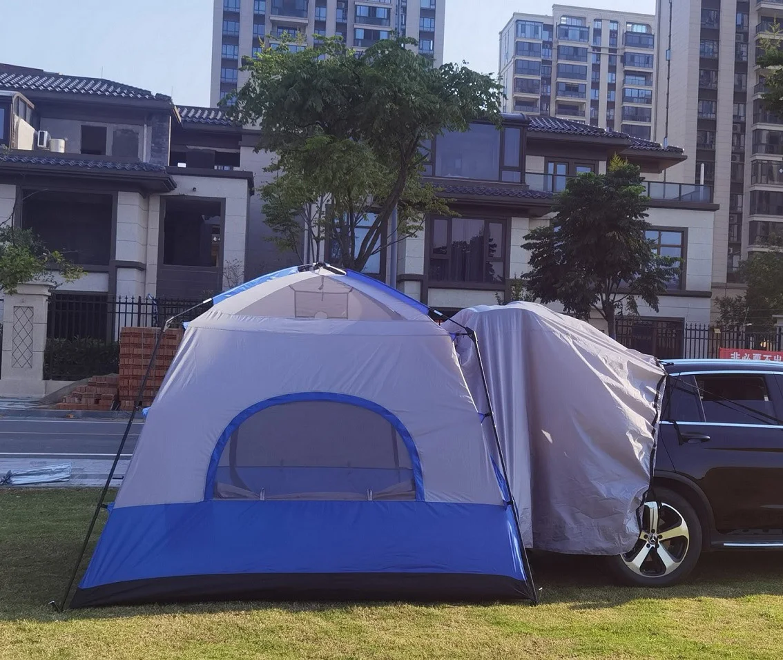 Outdoor Camping Waterproof Car Connect Rear Tent Double Layer Large SUV Family for 4 Person